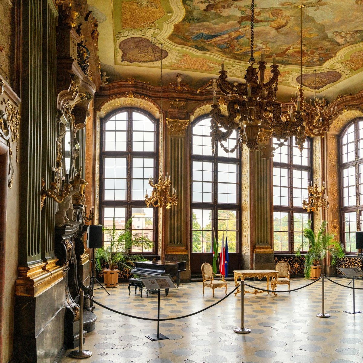Walbrzych, Poland - 30 September, 2025: interior view of the luxurious Maximilian's Room in Ksiaz Castle in southwestern Poland